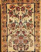 ESFAHAN FEIN,PERSIEN CA 105 X 70 CM. KORKWOLLE M.U. AUF SEIDE