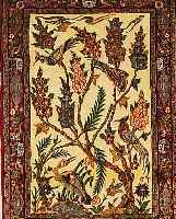ESFAHAN FEIN,PERSIEN CA 95 X 67 CM. KORKWOLLE M.U. AUF SEIDE