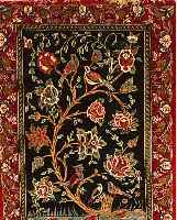 ESFAHAN FEIN,PERSIEN CA 95 X 68 CM. KORKWOLLE M.U. AUF SEIDE