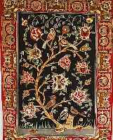 ESFAHAN FEIN,PERSIEN CA 96 X 70 CM. KORKWOLLE M. U. AUF SEIDE