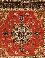 TäBRIZ FEIN,PERSIEN CA.152 X 150 CM. KORKWOLLE MIT SEIDE CA 550000 KN/QM.