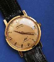 LONGINES HERRENARMBANDUHR ULTRACHRON, AUTO- MATIC, GG 585/000, AB HERST. WASSERGESCH., DATUM, ROTORAUFZ. KUGELGEL., 17 ST., KAL. 431, AUTOKOMP. U. ...