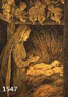 THOMA, HANS, 1839 BERNAU-1924 KARLSRUHE, ANBETUNG DES JESUSKINDES IM STALL ZU BETH- LEHEM, FARBLITHOGRAPHIE VON 1903, RE. U. HANDSIGNIERT, CA. 50 ...