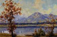 BRANBRANDL, J., 1877 MÜNCHEN - 1963 UFFING, SOMMERLICHER GEBIRGSSEE MIT ANGLER IM KAHN, ÖL/LWD., SIGN., CA.: 60X80 CM, R. (DIESER L. BESCH.)