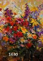 AUEAUER-MIEHLE, F., 1. HÄLFTE 20 JH., BLUMENSTILLEBEN, ÖL/MALKARTON, SIGN., CA.: 70X63 CM, R. (DIESER L. BESCH.)