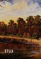 NIEMINIEMITZ, ALFONS MARIA, NACHGEWIESEN NOCH UM 1930, WAR PROF. IN BERLIN, MÄRKISCHER SEE MIT SCHILFBEWACHSENEM UFER VOR KIEFERNWALD, ...