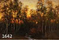 SCHNASCHNABEL, HEINRICH, MÜNCHENER KÜNSTLER UM 1900, WIRKTE IN DER NEUEN KÜNSTLERVEREINIGUNG, SON- NENUNTERGANG IM WALD, ÖL/MALKARTON, SIGN., ...
