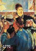 UNBUNBEK. KÜNSTLER UM 1950, KELLNERIN, KOPIE NACH E. MANET, ÖL/LWD., UN- SIGN., CA.: 60X50 CM, R.