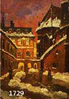 GEMBSGEMBS, MÜNCHENER KÜNSTLER, ANFANG 20. JH., MÜNCHENER INNENSTADT AN EINEM WINTERABEND, WOHL BEI DER ALTEN BUCHHANDLUNG HUGENDUEBEL, ...