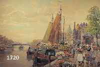 RICHTER-REICH, F. M., 1896, FÜR SEINE STADTBILDER UND BLUMENMÄRKTE BE- KANNTER INTERNATIONAL GESCHÄTZTER GENREMALER, BLUMENMARKT AN EINER ...