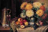 THITHIM, W., 1. HÄLFTE 20. JH., GROSSFORMATIGES STILLEBEN MIT BLUMEN UND FRÜCHTEN, ÖL/LWD., SIGN., CA. 70X101 CM, R.