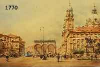 TRITRITT, WOLFGANG, 1913 BERLIN - 1983, DER ODEONSPLATZ IN MÜNCHEN, FARBLITHOGRAPHIE, SIGN., CA. 29X44,5 CM, UNTER GLAS GERAHMT