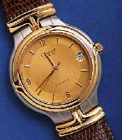 CAMY HCAMY HERRENARMBANDUHR, SCHWEIZ UM 1998, UNGETR., EDELST. MATT., BODEN 4-FACH VERSCHR., BEIDS. MINERALVERGL., KRONE, LÜNETTE U. BE- WEGL. ...
