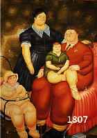 UNUNBEK. KÜNSTLER NACH BOTERO, FAMILIE, ÖL/LWD. (L. BESCH.), CA. 92X61 CM