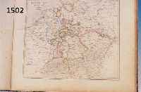 STISTIELERS HANDATLAS, DAT. 1831, GOTHA, ALTER PAPPEEINBAND BESCHÄDIGT, ALTERSBEDINGT GEBRÄUNT UND L. FLECKIG, 38 X 45 CM