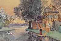 MONMONOGRAMMIST TO, UM 1900, REINER JUGENDSTIL, AQUARELL, MONOGRAMMIERT, FRAU AM FLUßUFER, 21,5 X 27,5 CM