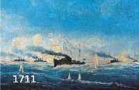 UNBUNBEKANNTER MALER, DEUTSCH, UM 1900-05, SCHIFFE DER DEUTSCHEN KRIEGSMARINE AUF HOHER SEE, ÖL/LWD, CA. 42,5 X 51,5 CM