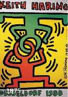 HARIHARING, KEITH, 1958-1990, FARBSIEBDRUCK, PLAKAT ZUR AUSSTELLUNG GALERIE HANS MAYER DÜSSELDORF 1988, HANDSIGNIERT UND DATIERT, CA. 84 X 59 CM