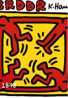 HARING, KEITH, 1958-1990, FARBSIEBDRUCK, BRDDR, 24 STUNDEN GEÖFFNET, CA. 84 X 59 CM LEICHT KNITTERFALTIG