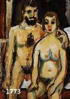 UNBEKANNTER KÜNSTLER, UMKREIS BLAUER REITER, UM 1910, AKTDARSTELLUNG EINES PAARES, GOUACHE AUF DÜNNEM PAPIER, KNITTERFALTIG, CA. 41 X 32 CM