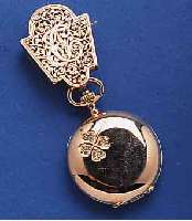 DÜRRSTEIN &DÜRRSTEIN & CO. SAVONETTE DAMENTASCHEN/ANHÄN- GEUHR, DEUTSCHLAND/SCHWEIZ UM 1906, ROSE- G. 585/000, AUF SPRUNGDECKEL KLEBLATTDARST. ...