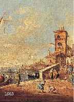 ZUSCHREIBUNG: FRANCESCO GUARDI, GEB. 1712 VENEDIG - 1793, VEDUTE IN VENEDIG, ÖL/LWD, DOUBLIERT, CA. 20,5 X 17 CM, GESCHNITZTER UND VERGOLDETER ...