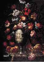 ZUSCHREZUSCHREIBUNG: MARGHERITA CAFFI, 1650 CREMONA- 1710, FÜHRENDE ITALIENISCHE BLUMENSTILLEBEN- MALERIN, HIER: VIRTUOS GEMALTER TYPISCHER ...