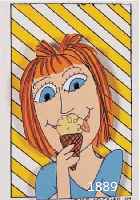 RIZRIZZI, JAMES, GIRLS LIKE ICE CREAM, DREI- DIMENSIONALE FARBLITHOGRAPHIE VON 1997, HANDSIGNIERT UND NUM. VI/C, CA. 10 X 6,5 CM