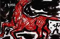 PENCK, A.R., GEB. 1939, ROTES PFERD, FARBOFFSET, HANDSIGNIERT, CA. 60 X 84 CM
