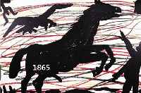 PEPENCK, A.R., GEB. 1939, SCHWARZES PFERD, FARBOFFSET, HANDSIGNIERT, CA. 60 X 84 CM