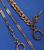 KONKONVOLUT: 3 TASCHENUHRKETTEN, ALLE METALL M. GG-AUFL., IN DER ZEIT VON 1900-1920, BER., VERSCH. L., TRAGFÄHIG
