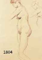 PURRMANN, HANS, 1880 SPEYER-1966 BASEL, STUDIEN STEHENDER WEIBLICHER AKT, BLEISTIFT- ZEICHNUNG AUF GEBRÄUNTEM PAPIER, LI. O. EIN- GERISSEN, ...