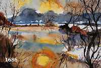 RÖHRICHT, WOLF, 1886 LIEGNITZ-1953 MÜNCHEN, WINTERLICHE LANDSCHAFT AM SEE, AQUARELL AUF PAPIER, RE. U. SIGN., CA. 30 X 40 CM, U.GL., R.