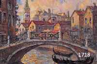 VON VON VARUTTI-KLEFENHAUSEN, MARCO, 1917-1989, ANSICHT IN VENEDIG, ÖL/LWD, LI. U. SIGN., RÜCKSEITIG NACHLAßSTEMPEL, CA. 28,5 X 43,5 CM, R.