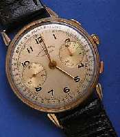 ELECTIOELECTION ARMBANDCHRONOGRAPH, SCHWEIZ UM 1940, METALL VERG. (20 MICRON), BODEN U. GLASR. GEDR., 45-MIN.-STOPPZÄHLER, PULSATIONS- ...