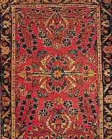 LILILIAN, PERSIEN, 80 X 60CM, EHZ 2 FLOR WOLLE, US-RE IMPORT UM 1930
