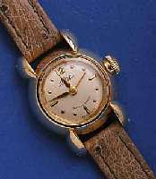 MIDO DAMIDO DAMENGOLDUHR AUTOMATIK SERIE MULTIFORT, SCHWEIZ UM 1950, SCHWERES GG 750/000-GEH. M. BET. BANDANST., AUßER LEDERB. ORIG.-ZUST., ...