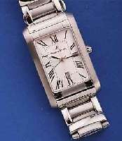 MAURICE LACROIX HERRENARMBANDUHR, SCHWEIZ 2000, HIGH-TECH-QUARTZWERK M. SEKUNDENTAKT U. DATUM, EDELST.-GEH. INCL. EDELST.-BD., TEILW. POL., TEILW. ...