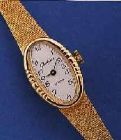 GLASHÜTTE DAMENARMBANDUHR, DEUTSCHLAND UM 1980, METALL VERG., INCL. METALL-BD., BOD.AUF- GEDR., KONTRASTZIFFERBL., FORMANKERWERK, KAL. 0920, ...