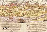 KONVOLUT VON 8 BLKONVOLUT VON 8 BLATT MIT ANSICHTEN VON SPEYER, 1.) KOLOR. HOLZSCHNITT AUS EINER DEUTSCHEN AUSGABE, SEB. MÜNSTER, AUF DER ...