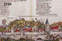 KONVOLUT VOKONVOLUT VON 3 BLATT MIT ANSICHTEN VON ULM, 1.) KOLOR. HOLZSCHNITT AUS DER SCHEDELS WELTCHRONIK, CA. 1490, GA "ULMA" ULM, AUF ...