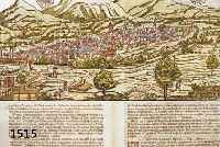 KONVOLUT VON 4 BLAKONVOLUT VON 4 BLATT MIT ANSICHTEN VON LAN- DAU, 1.) KOLOR. HOLZSCHNITT AUS EINER DEUTSCHEN AUSGABE DES SEB. MÜNSTER AUF DER ...