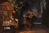 HEY, PAUL, MÜNCHEN 1867-1952, SERENADE VOR DER SCHUSTERWERKSTATT, AQUARELL AUF PAPIER, RE. U. SIGN., CA. 19 X 20 CM, PP, U.GL., R.