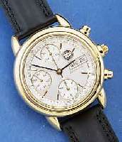 LANCIA ARMBANDCHRONOGRAPH, WERBEUHR GLEICH- NAMIGER AUTOFIRMA, SCHWEIZ UM 1998, METALL HARTVERG., EDELST.-BODEN AUFGEDR., MINERAL- FLACHGL., ...