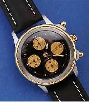 AUGUSTE REYMOND ARMBANDCHRONOGRAPH AUTOMATIK, SCHWEIZ 2000, EDELST., TEILW. MATT., TEILW. POL., BODEN GESCHR., BOMB. SAPHIRGL., 30-MIN.- U. ...