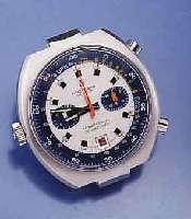 BREITLING ARMBANDCHRONOGRAPH TRANSOCEAN CHRONOMATIK, EDELST., BOD. GESCHR., ZUR BES. STOPPBEDIENUNG KRONE AUßEN 9, SCHWEIZ UM 1970, POL. U. ...