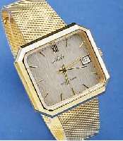 MIDO HERRENARMBANDUHR OCEANSTAR AUTOMATIK, SCHWEIZ UM 1971, UNGETR., METALL INCL. FLECHT- BAND HARTVERG., MINERALFLACHGL. FACETT., EDELST.-BODEN ...