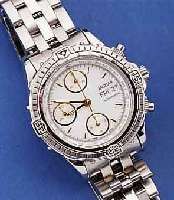 JAGUAR ARMBANDCHRONOGRAPH AUTOMATIK, SCHWEIZ 2000, EDELST. INCL. EDELST.-BAND, TEILW. MATT. TEILW. POL., LÜNETTE EINS. RAST. DREHB., ...
