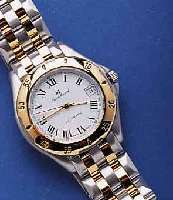 JEAN MARCJEAN MARCEL HERRENARMBANDUHR AUTOMATIK, SCHWEIZ UM 1999, UNGETR., EDELST. MATT. INCL. EDELST.-BAND M. DOPPELTER, UNSICHTB. FALT- SCHL., ...