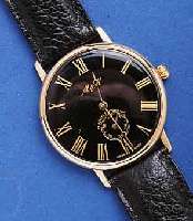 M & M HERRENARMBANDUHR, SCHWEIZ UM 1998, METALL HARTVERG., UNGETR., EDELST., BODEN GE- DR., BOMB. GLAS, 17 ST., RUNDANKERW., HANDAUF- ZUGKAL. VON ...